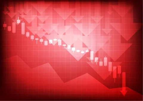 Vector : Arrows with decreasing business graph Stock Illustration