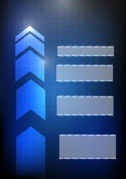 Vector : Arrows empty chart on blue background Stock Illustration