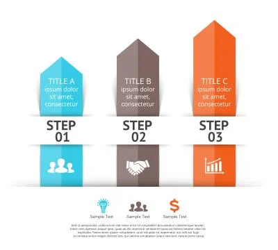 Vector arrows infographic. 3 steps to success. Stock Illustration