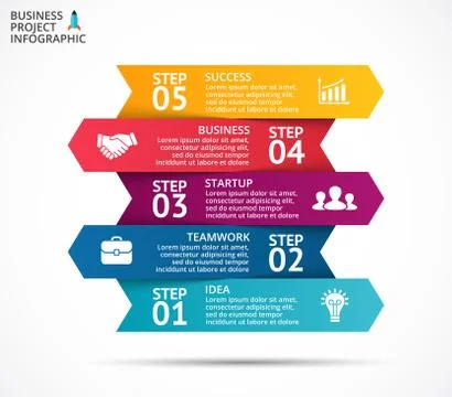 Vector arrows infographic, diagram chart, graph presentation. Business concept Illustrazione stock