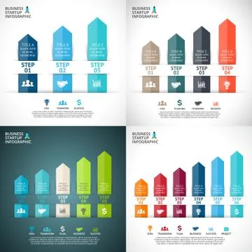 Vector arrows infographic, diagram chart, graph presentation. Business startup Stock Illustration