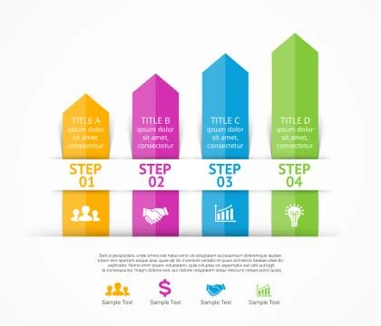 Vector arrows infographic, diagram, graph. Stock Illustration