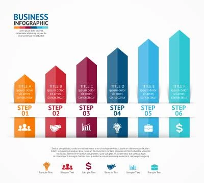 Vector arrows infographic, diagram, graph. Stock Illustration