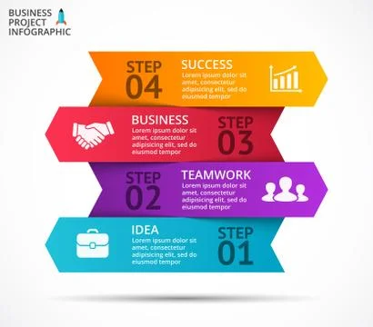 Vector arrows infographic, diagram, graph, presentation, chart. Business concept Illustrazione stock
