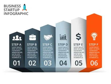 Vector arrows infographic, diagram, graph, presentation, chart. Business concept Stock Illustration