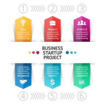 Vector arrows infographic, diagram, graph, presentation, chart. Business startup Stock Illustration