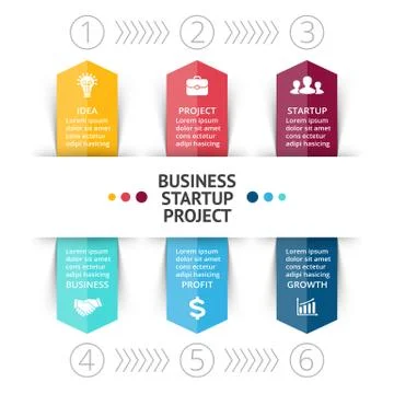 Vector arrows infographic, diagram, graph, presentation, chart. Business startup Illustrazione stock
