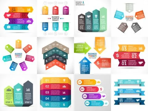 Vector arrows infographic, diagram, timeline graph, presentation, chart Illustrazione stock