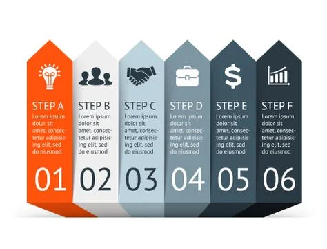 Vector arrows infographic. Template for diagram, graph, presentation and chart Stock Illustration
