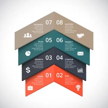 Vector up arrows infographic. Template for diagram, graph, presentation and Stock Illustration