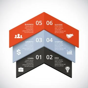 Vector up arrows infographic. Template for diagram, graph, presentation and Stock Illustration