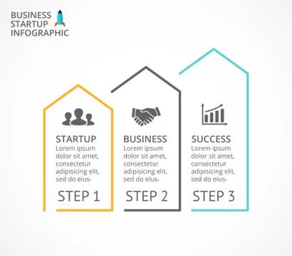 Vector arrows minimal infographic, flat diagram, linear graph, presentation Stock Illustration