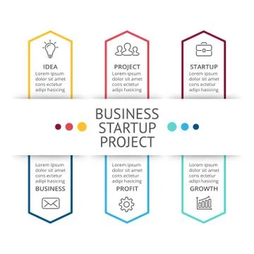 Vector arrows minimal infographic, flat diagram, linear graph, presentation Stock Illustration