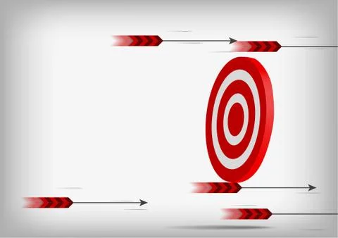 Vector : Arrows with miss archery target on gray background Stock Illustration