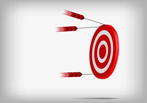 Vector : Arrows with miss archery target on gray background Stock Illustration