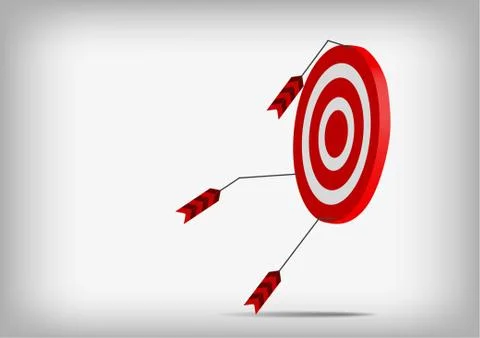 Vector : Arrows with miss archery target on gray background Stock Illustration