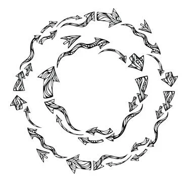 Vector arrows round frames. Stock Illustration