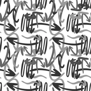 Vector arrows seamless pattern background hand draw Illustrazione stock