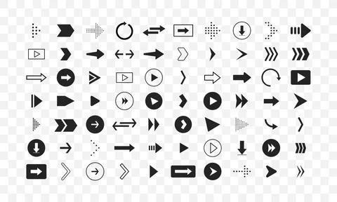 Vector arrows set. Arrow icons. Stock Illustration