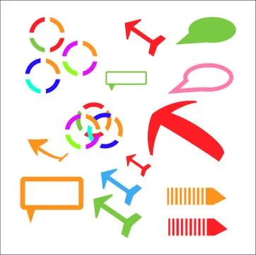 Vector Arrows Set different isometric arrow sign Illustrazione stock