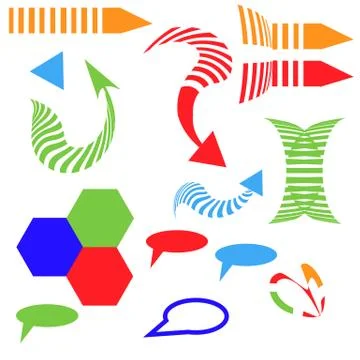 Vector Arrows Set different isometric arrow sign Illustrazione stock