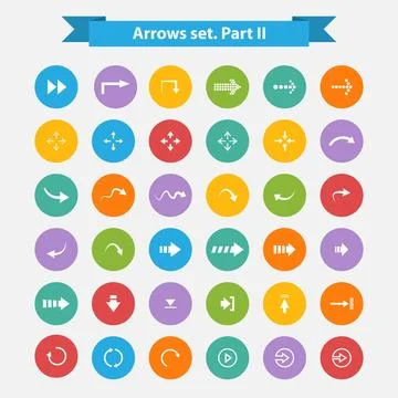 Vector arrows set in flat style Vector Big set arrows in flat style Copyri... Stock Photos