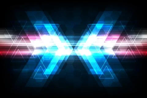 Vector Arrows in technology concept on dark blue background. 스톡 일러스트