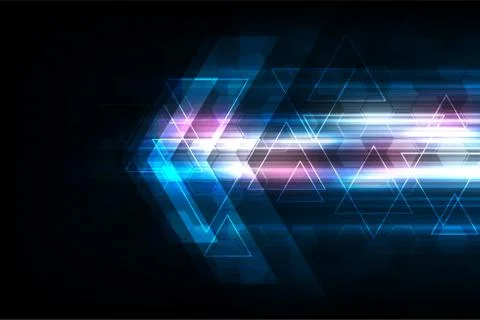 Vector Arrows in technology concept on dark blue background. Stock-Illustration