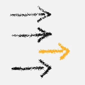 Vector arrows with a texture of sand Stock Illustration