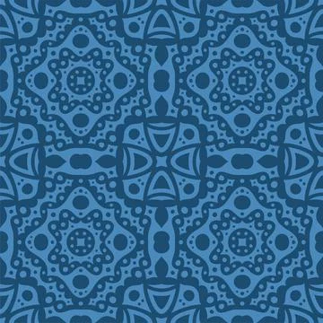 Vector art with abstract blue tile pattern Stock Illustration