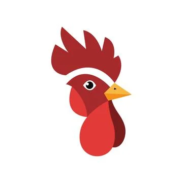 Vector art of abstract rooster head on white background Stock Illustration