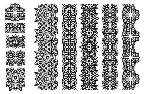 Vector art with black paint brushes set Stock Illustration