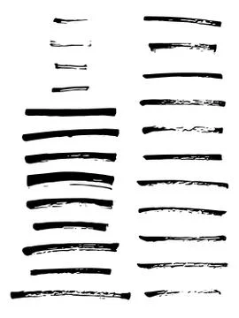Vector art brushes. Grunge brush set. Black ink brush. All used brushes are.. Stock Illustration