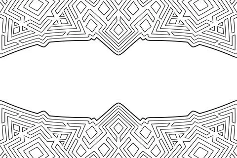 Vector art for coloring book with geometric border Stock Illustration