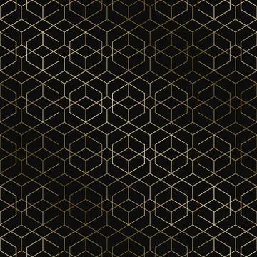 Vector art deco geometric pattern - seamless luxury gold gradient design. Rich Stock Illustration