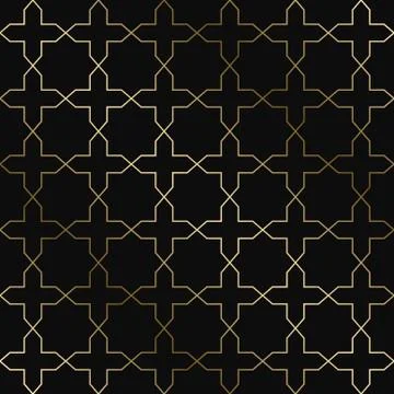 Vector art deco geometric pattern - seamless luxury gold gradient design. Rich Stock Illustration