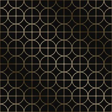 Vector art deco geometric pattern - seamless luxury gold gradient design. Rich Stock Illustration