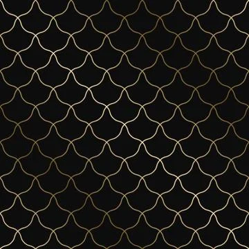 Vector art deco geometric pattern - seamless luxury gold gradient design. Rich Stock Illustration