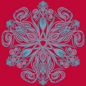 Vector art deco pattern with abstract flowers in fashion style Stockillustratie