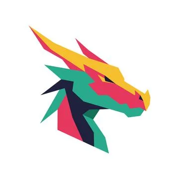 Vector art of dragon head on white background Stock Illustration