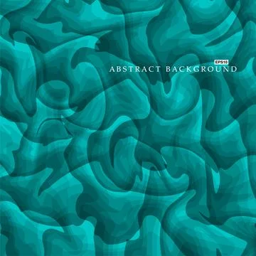 Vector art drawing flow abstract turquoise background. Colorful bright creative Stock Illustration