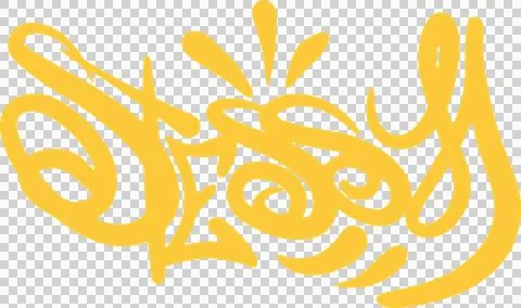 Vector art is featuring golden-yellow abstract calligraphic shape floating on Stock Illustration