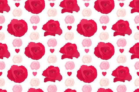 Vector art floral seamless pattern with roses. Stock Illustration