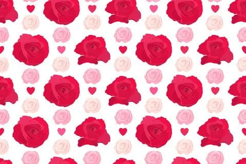 Vector art floral seamless pattern with roses. Vector floral seamless patt... Stock Photos