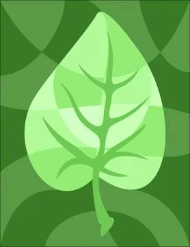 Vector art with green decorative leaf silhouette Stock Illustration