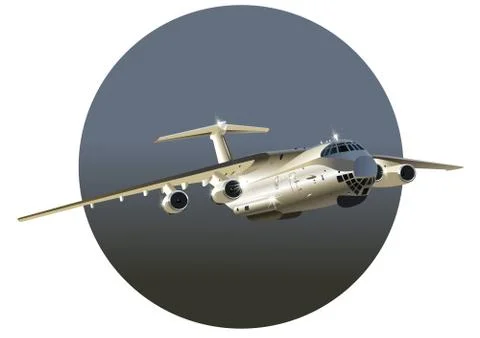 Vector art of jet cargo airplane Stock Illustration