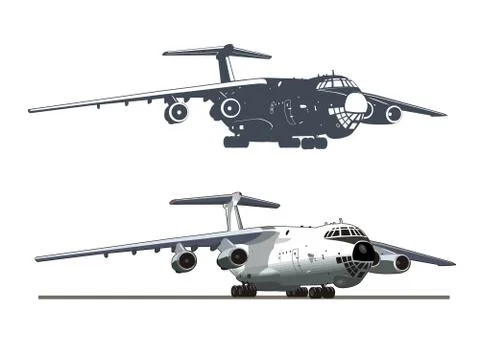 Vector art of jet cargo airplane Stock Illustration