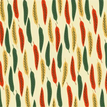 Vector art pattern leaves color green yellow Stock Illustration