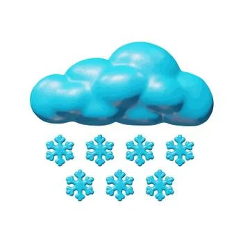 Vector art of plastic cloud with blue snowflakes Stock Illustration