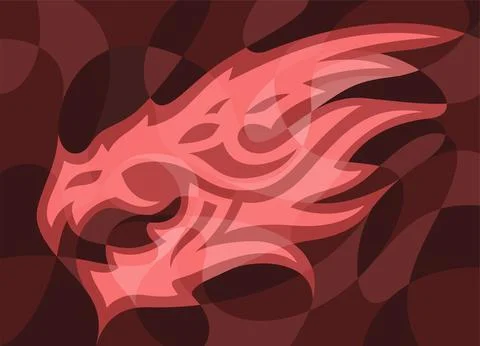 Vector art with red decorative dragon head 스톡 일러스트